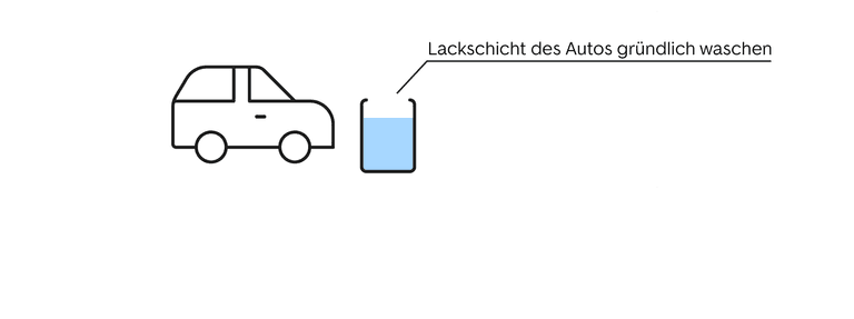 Auto wachsen Schritt 1 - Lackschicht waschen