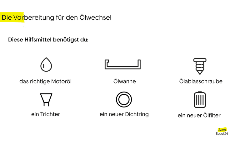 Die Vorbereitung für den Ölwechsel