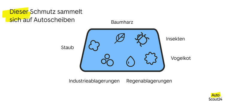 Dieser Schmutz sammelt sich auf Autoscheiben