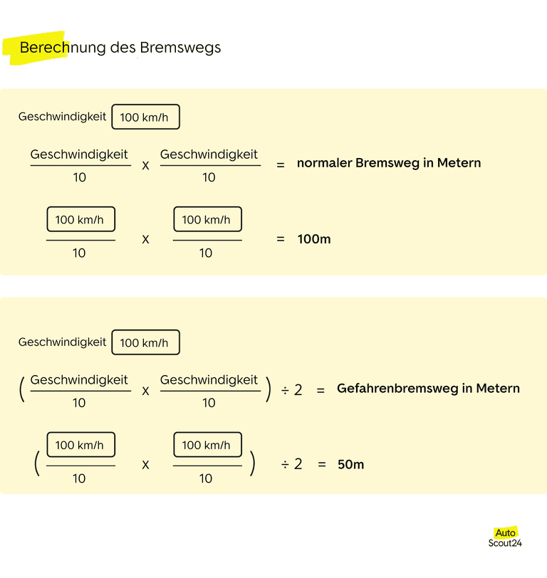 Berechnung des Bremswegs